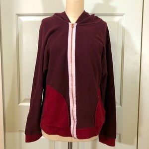 Wandergang Active Wear Track Jogging Hoodie Cotton Top Pants Set Wine Color Sz L